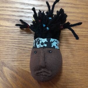 Handmade Rasta Brown Boy Keychain/ Braided Hair NWT Size:OS  Handmade